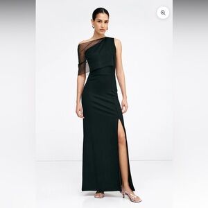 MARELLA Black One-Shoulder Dress with Sheer Detail
